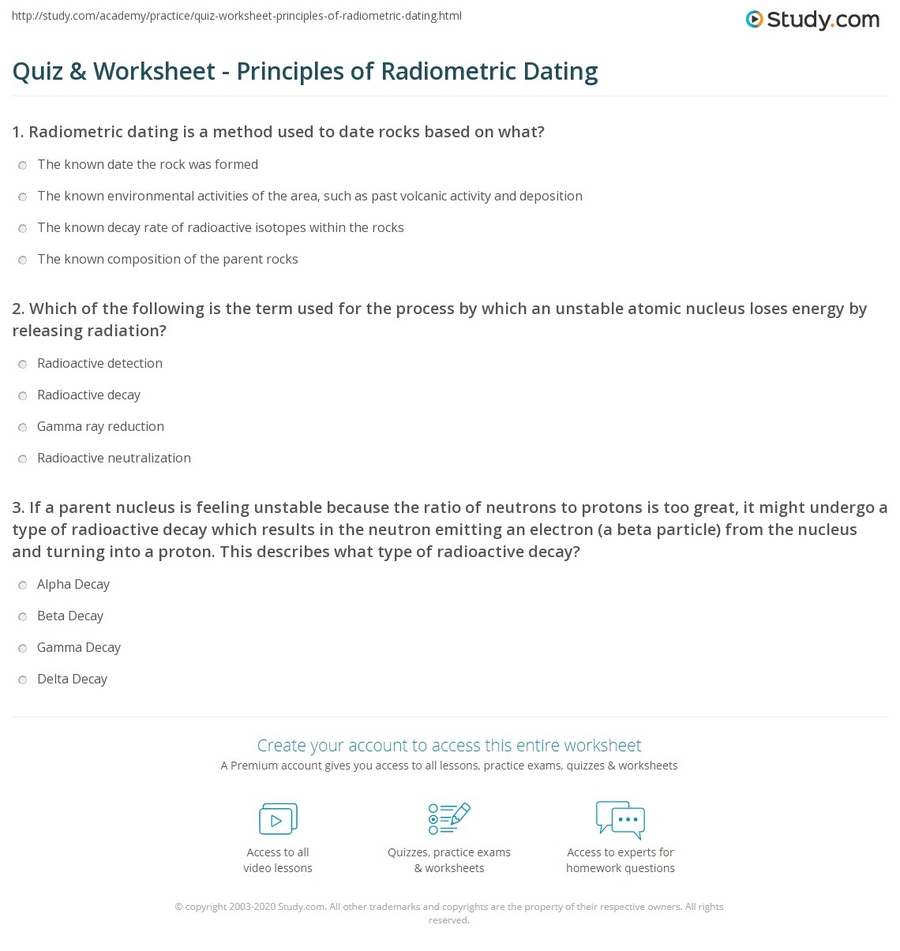 radiometric dating process